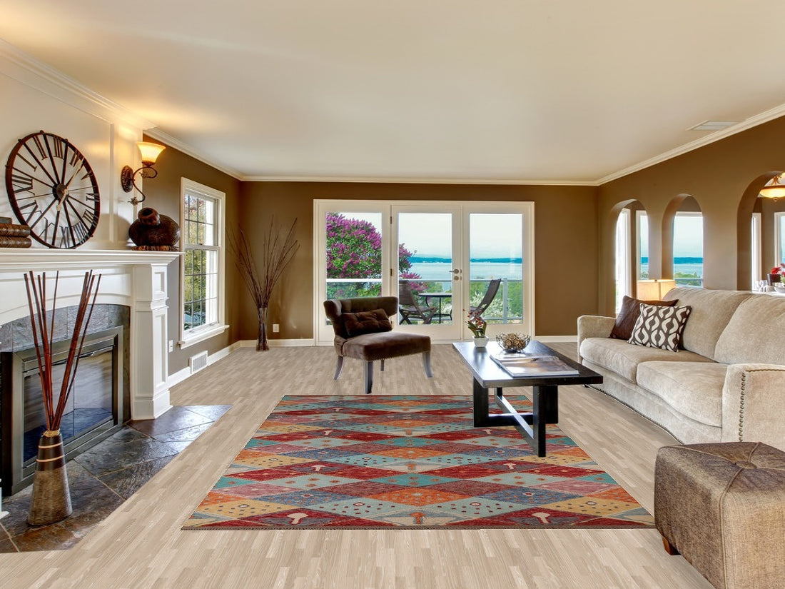 All-Over Gabbeh Kashkoli Geometric Area Rug 7x10
