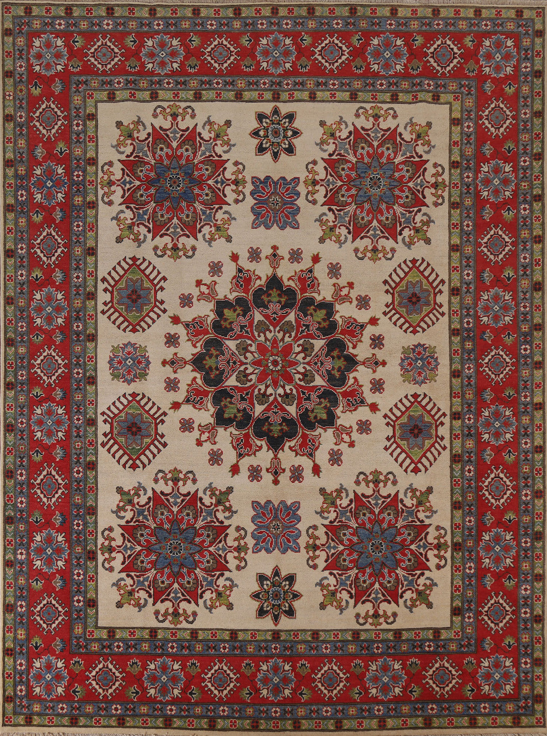 Geometric Kazak Oriental Area Rug 8x10