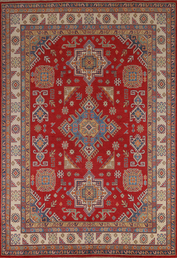 Geometric Red Kazak Oriental Area Rug 8x10