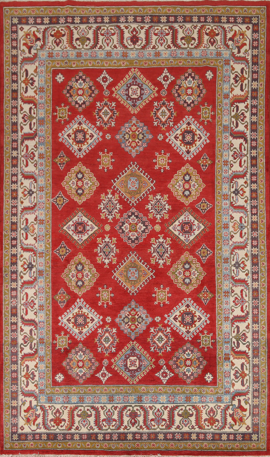 Geometric Kazak Oriental Area Rug 7x10