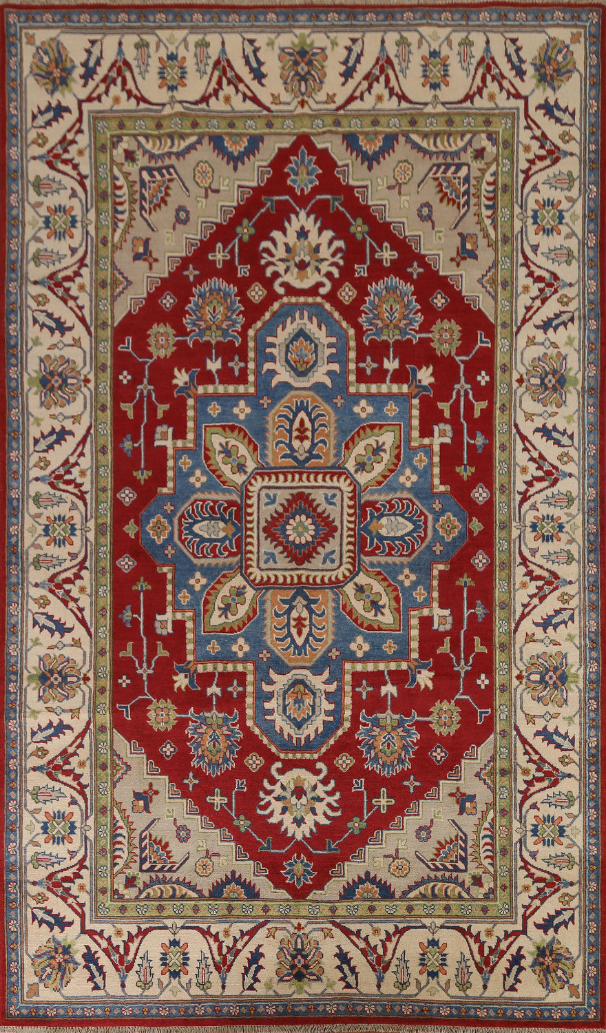 Geometric Kazak Hand-Knotted Area Rug 7x10
