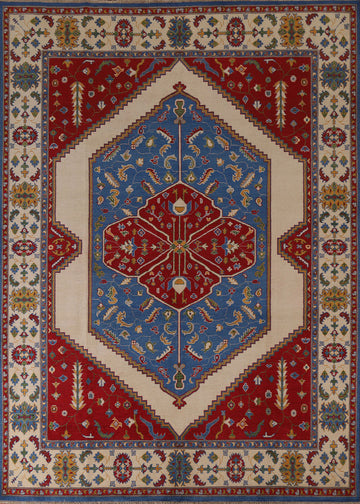 Geometric Kazak Oriental Area Rug 8x10