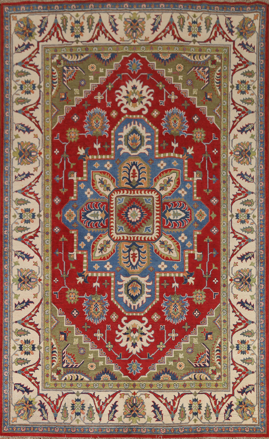 Geometric Kazak Oriental Area Rug 7x10
