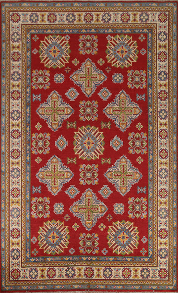 Red Wool Kazak Hand-Knotted Area Rug 7x10