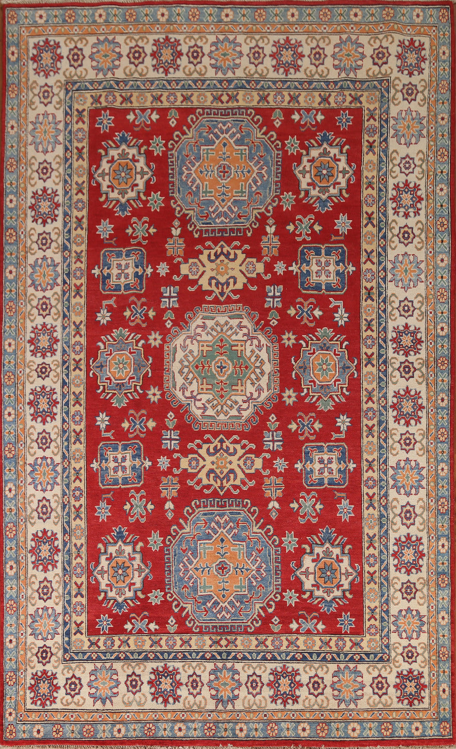 Red Wool Kazak Oriental Area Rug 7x10