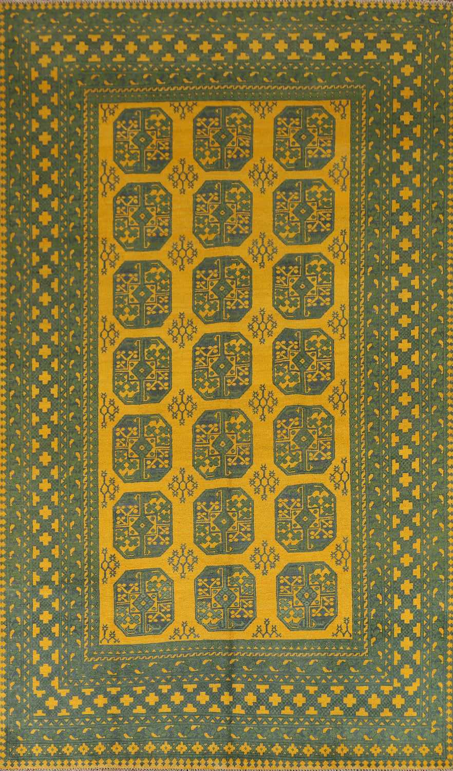 Yellow/ Green Wool Kazak Oriental Area Rug 7x10