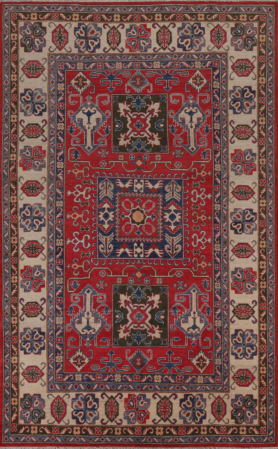Geometric Kazak Oriental Area Rug 6x10