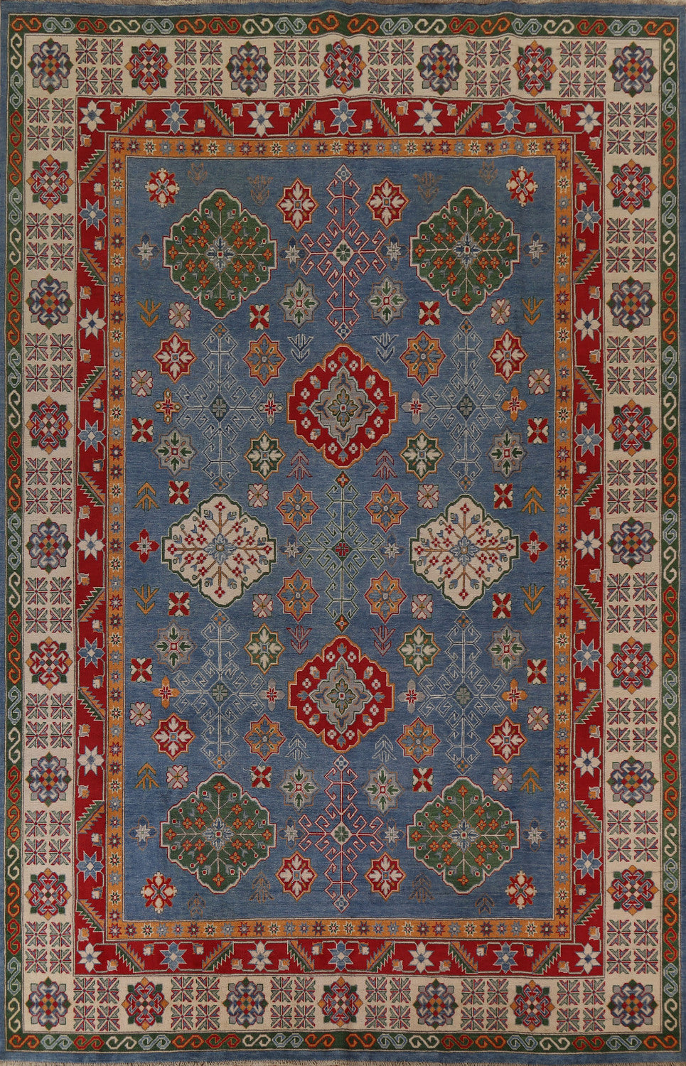 Geometric Kazak Oriental Area Rug 9x12