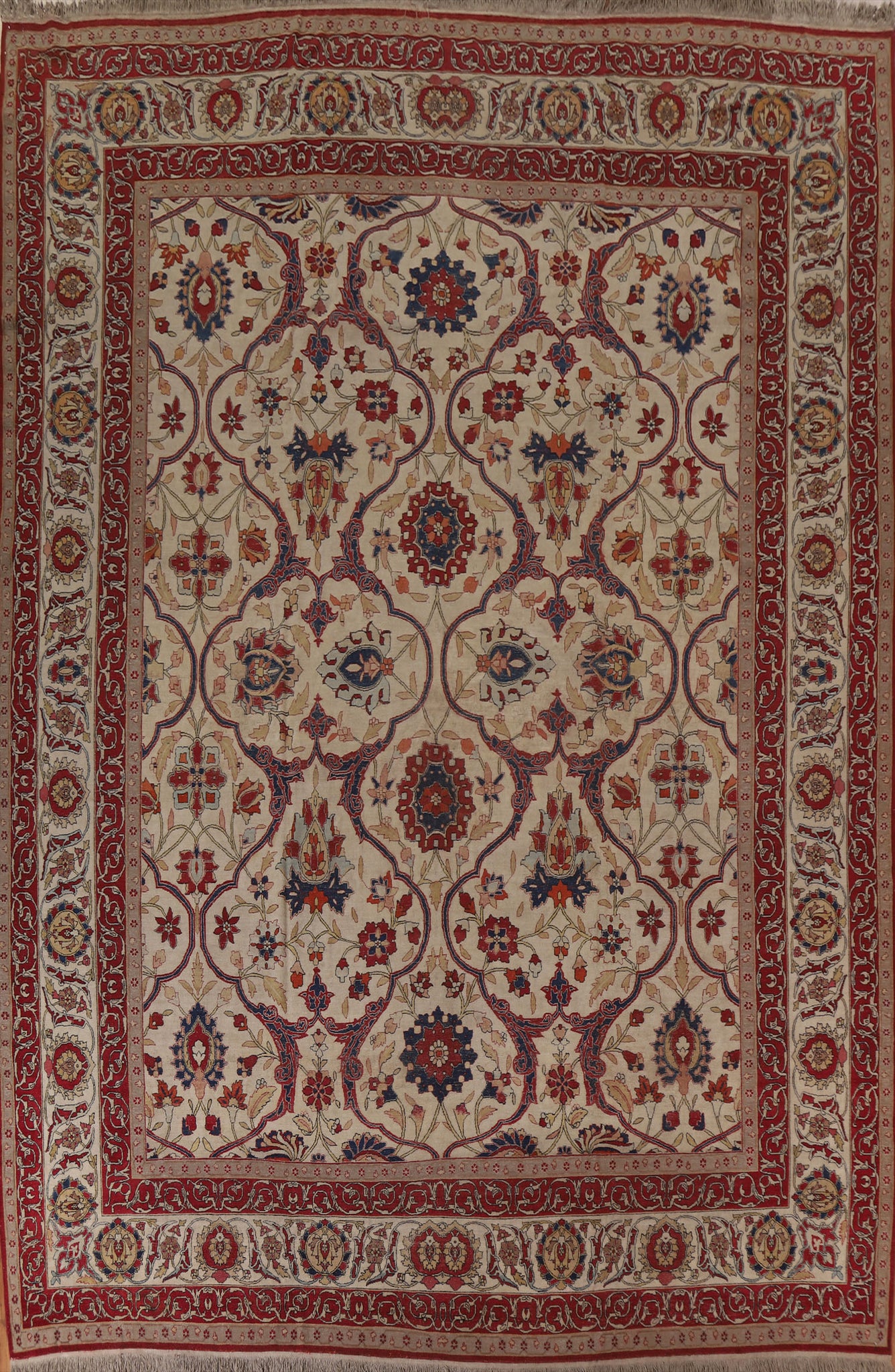 Pre-1900 Antique Kerman Lavar Vegetable Dye Persian Rug 12x14