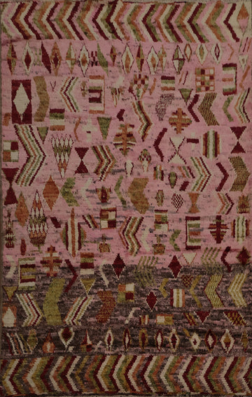 Unique Ethnic Pink Moroccan Area Rug 7x9 to Transform Any Room