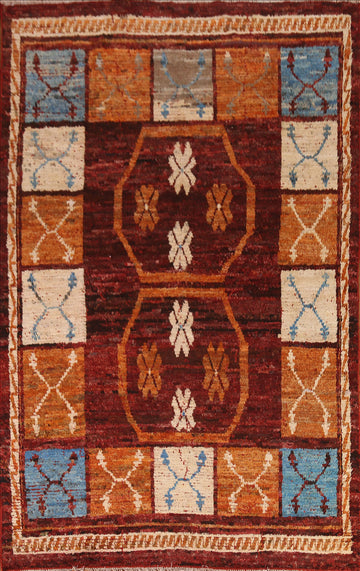 Geometric Red Moroccan Wool Area Rug 7x10