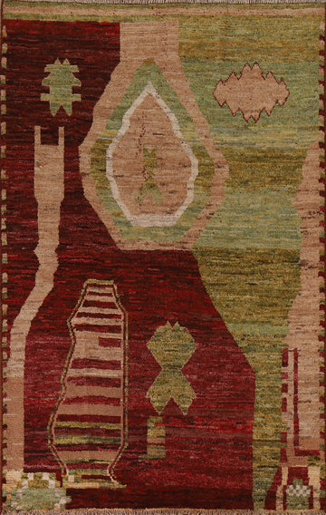 Hand-Knotted Wool Moroccan Area Rug 6x9