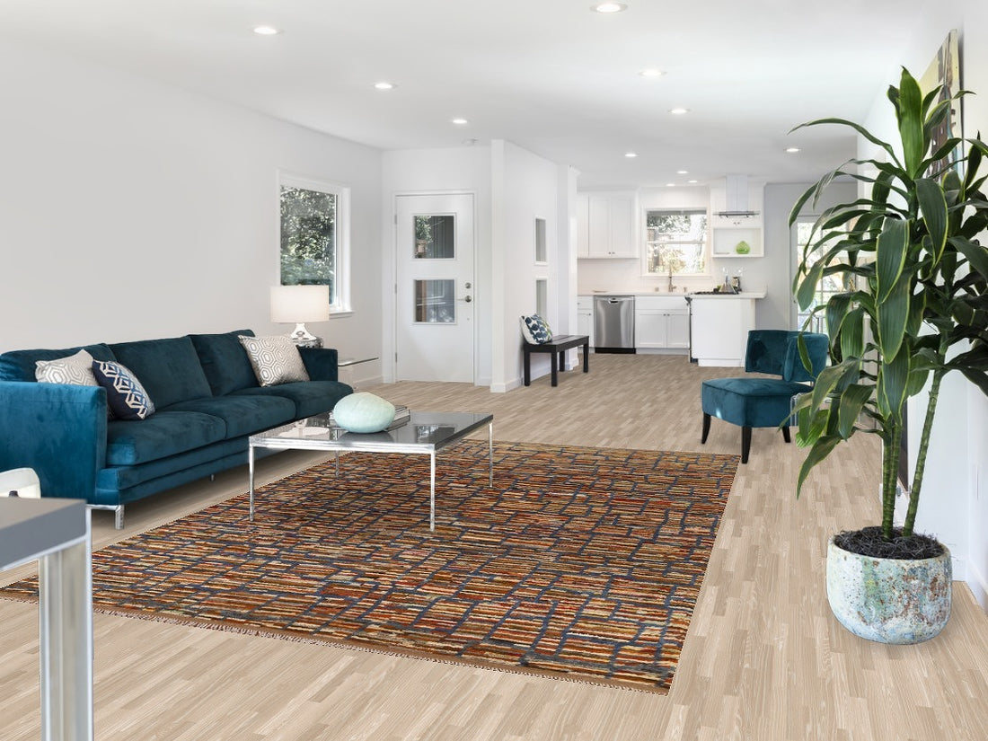 All-Over Wool Moroccan Area Rug 7x10