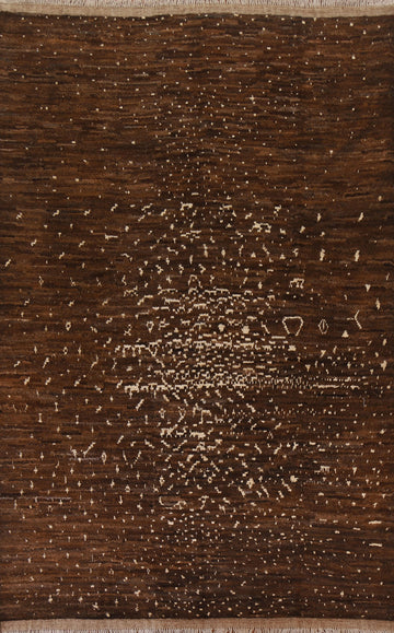 Dark Brown Moroccan Oriental Area Rug 7x10