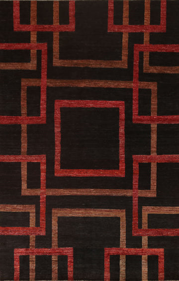 Contemporary Gabbeh Kashkoli Area Rug 7x10