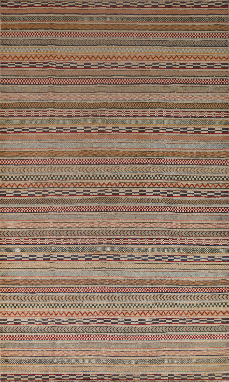 Striped Gabbeh Kashkoli Area Rug 7x10
