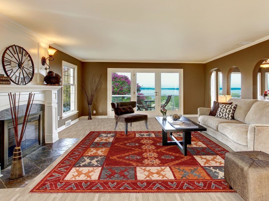 Geometric Moroccan Area Rug 9x13