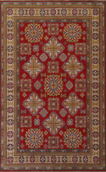 Geometric Red Kazak Oriental Area Rug 7x10