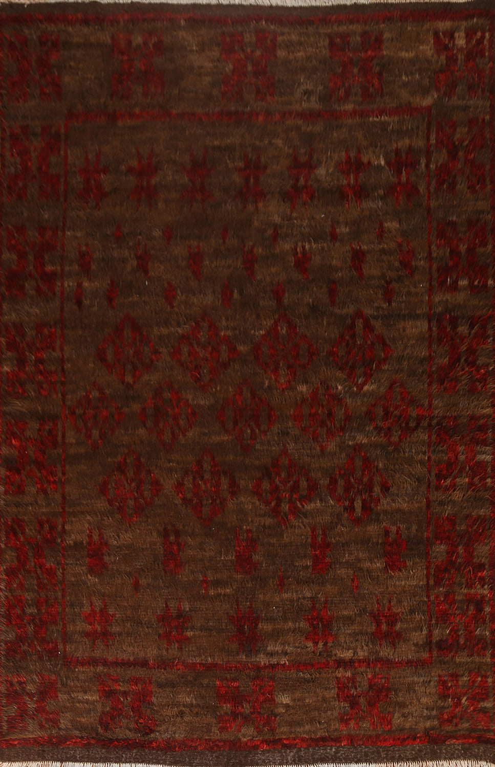 Wool Brown Moroccan Berber Area Rug 8x11