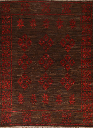 Dark Brown Moroccan Wool Area Rug 8x10