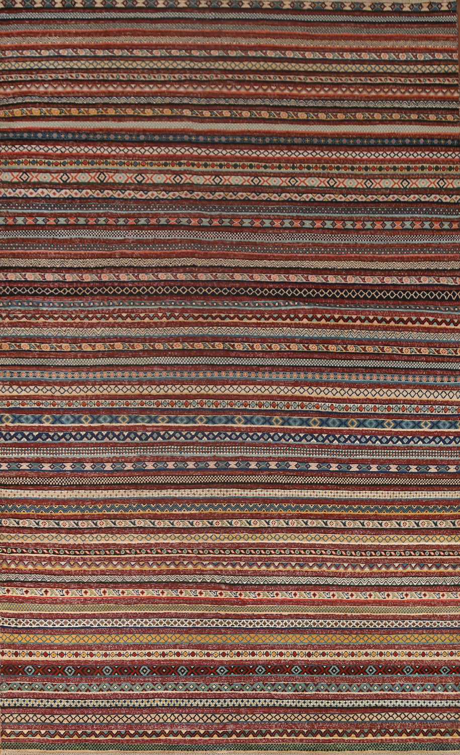 Striped Gabbeh Kashkoli Oriental Area Rug 7x10
