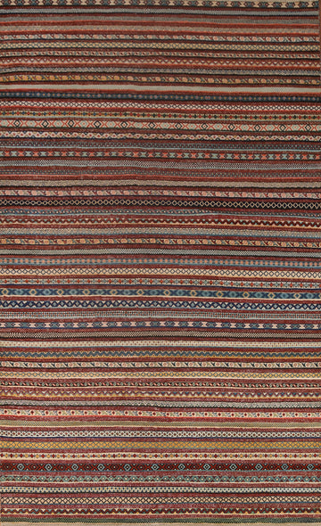 Striped Gabbeh Kashkoli Oriental Area Rug 7x10