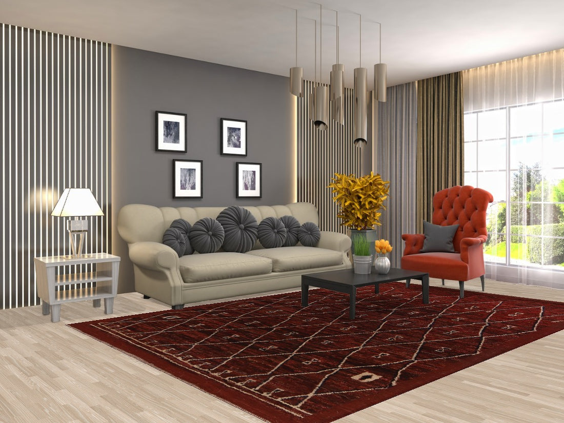 Trellis Moroccan Wool Area Rug 7x10