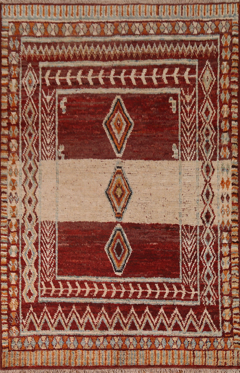 Geometric Wool Moroccan Area Rug 6x8