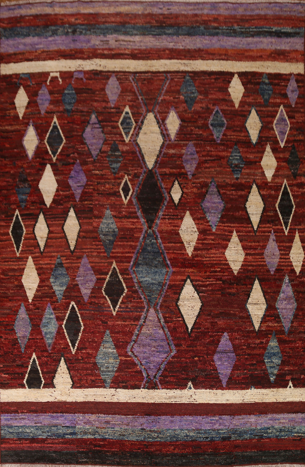 Geometric Moroccan Wool Area Rug 9x12