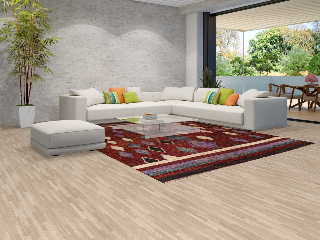 Geometric Moroccan Wool Area Rug 9x12