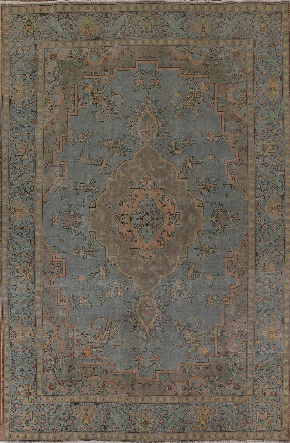 Over-Dyed Distressed Tabriz Persian Area Rug 8x11