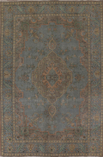 Over-Dyed Distressed Tabriz Persian Area Rug 8x11