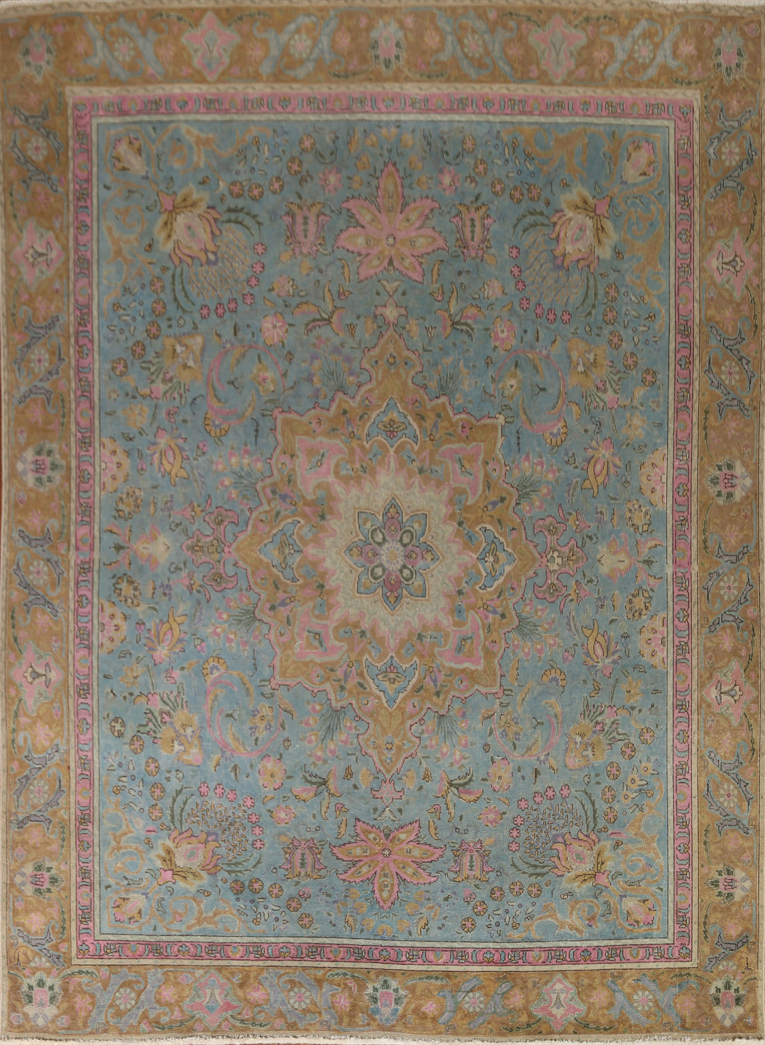 Over-Dyed Distressed Tabriz Persian Area Rug 8x10
