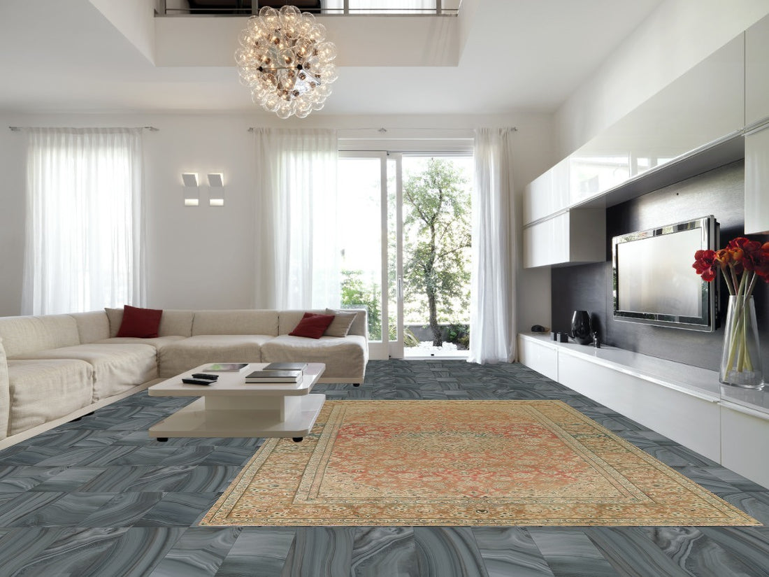 Distressed Kashan Persian Large Area Rug 10x14