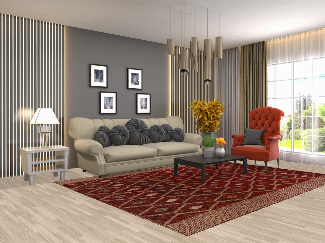 Trellis Wool Moroccan Area Rug 7x9