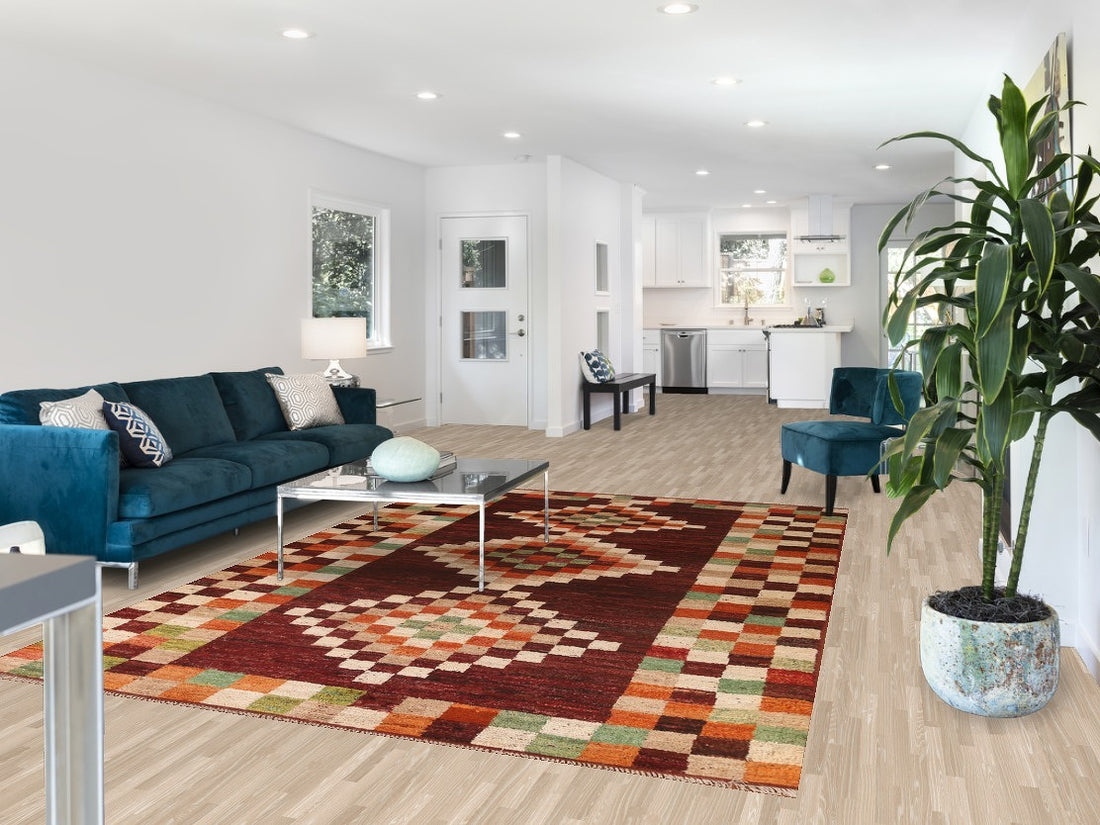 Checkered Moroccan Oriental Area Rug 7x10