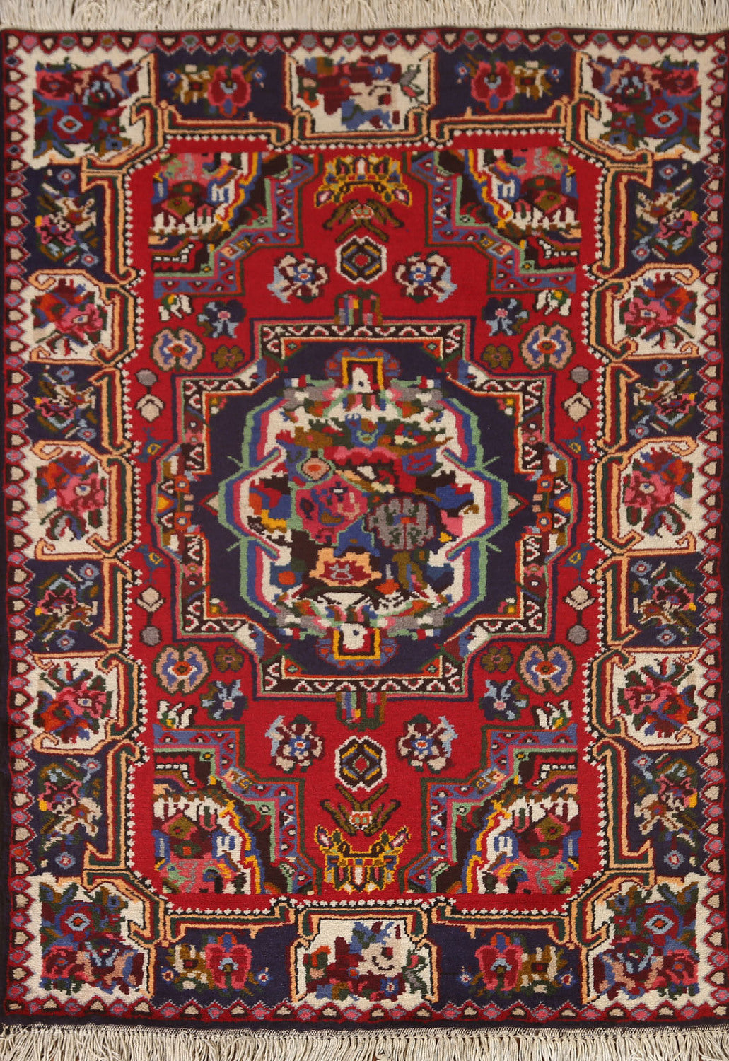 Victorian Style Bakhtiari Persian Area Rug 4x5