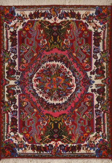 Handmade Bakhtiari Persian Area Rug 4x5