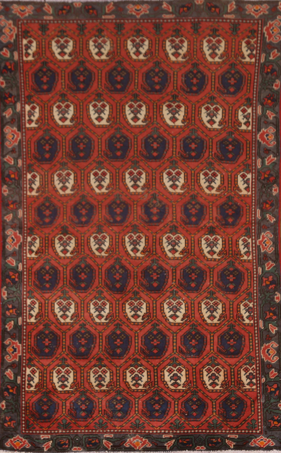 Geometric Bakhtiari Persian Area Rug 4x6