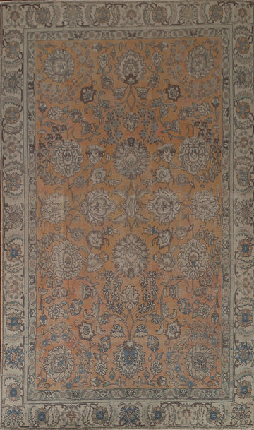 Distressed Floral Tabriz Persian Area Rug 7x11