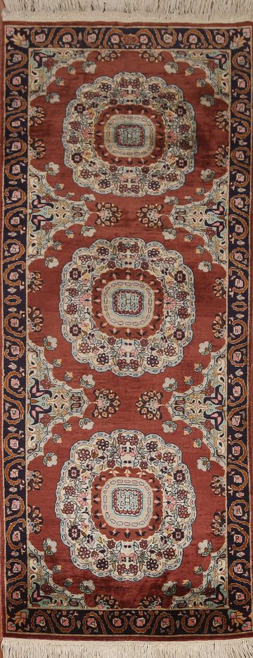 100% Vegetable Dye Tabriz Oriental Runner Rug 3x7