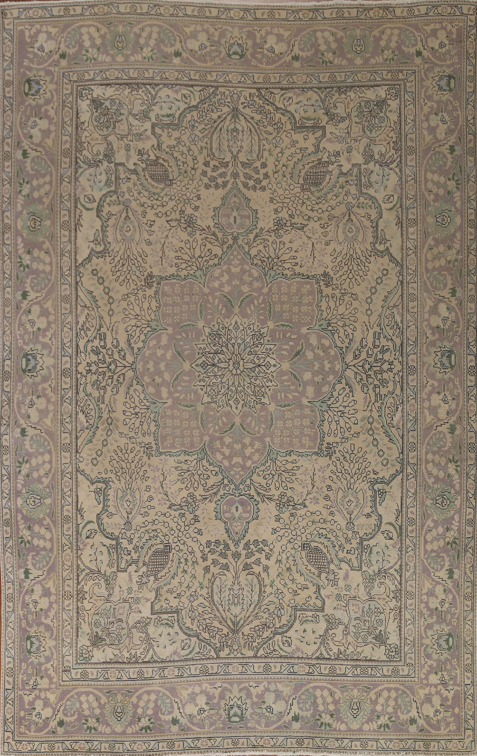 Distressed Floral Tabriz Persian Area Rug 8x11
