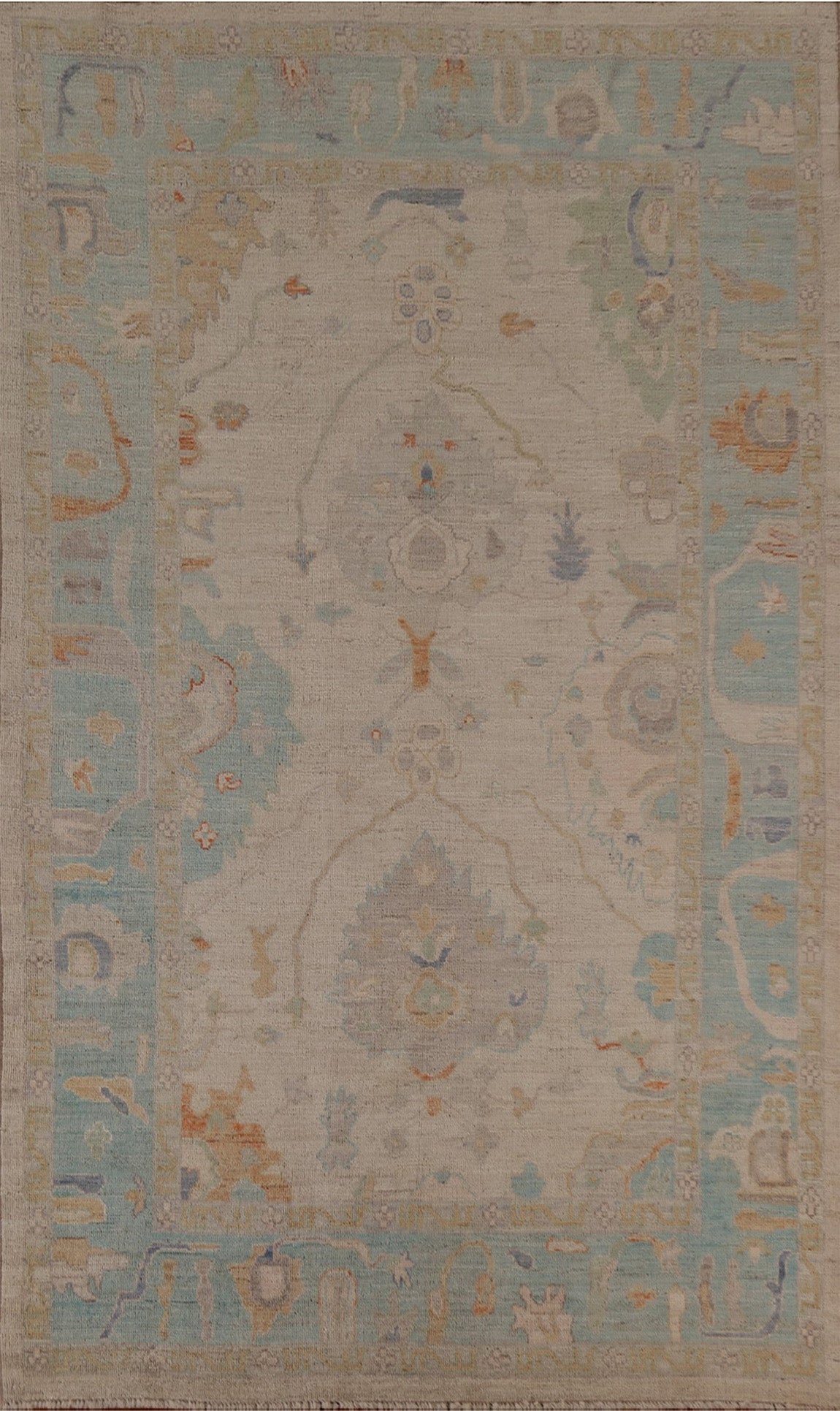 Vegetable Dye Oushak Turkish Area Rug 7x10