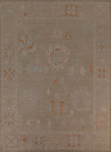 Vegetable Dye Oushak Turkish Area Rug 9x10