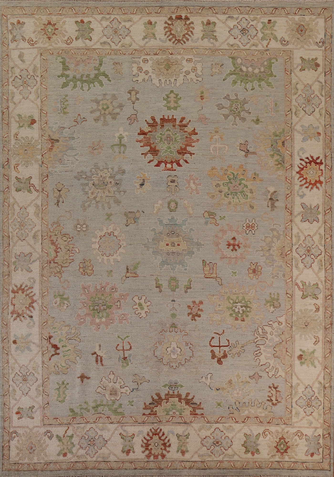 Floral Oushak Vegetable Dye Area Rug 8x10