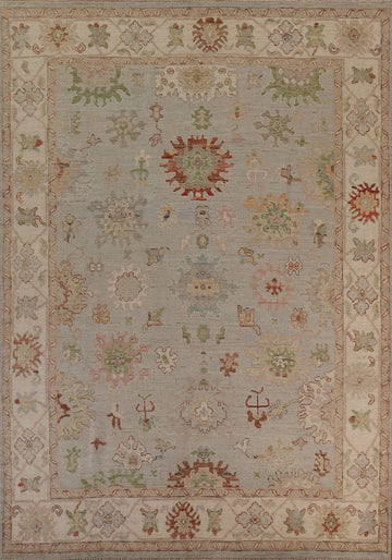 Floral Oushak Vegetable Dye Area Rug 8x10