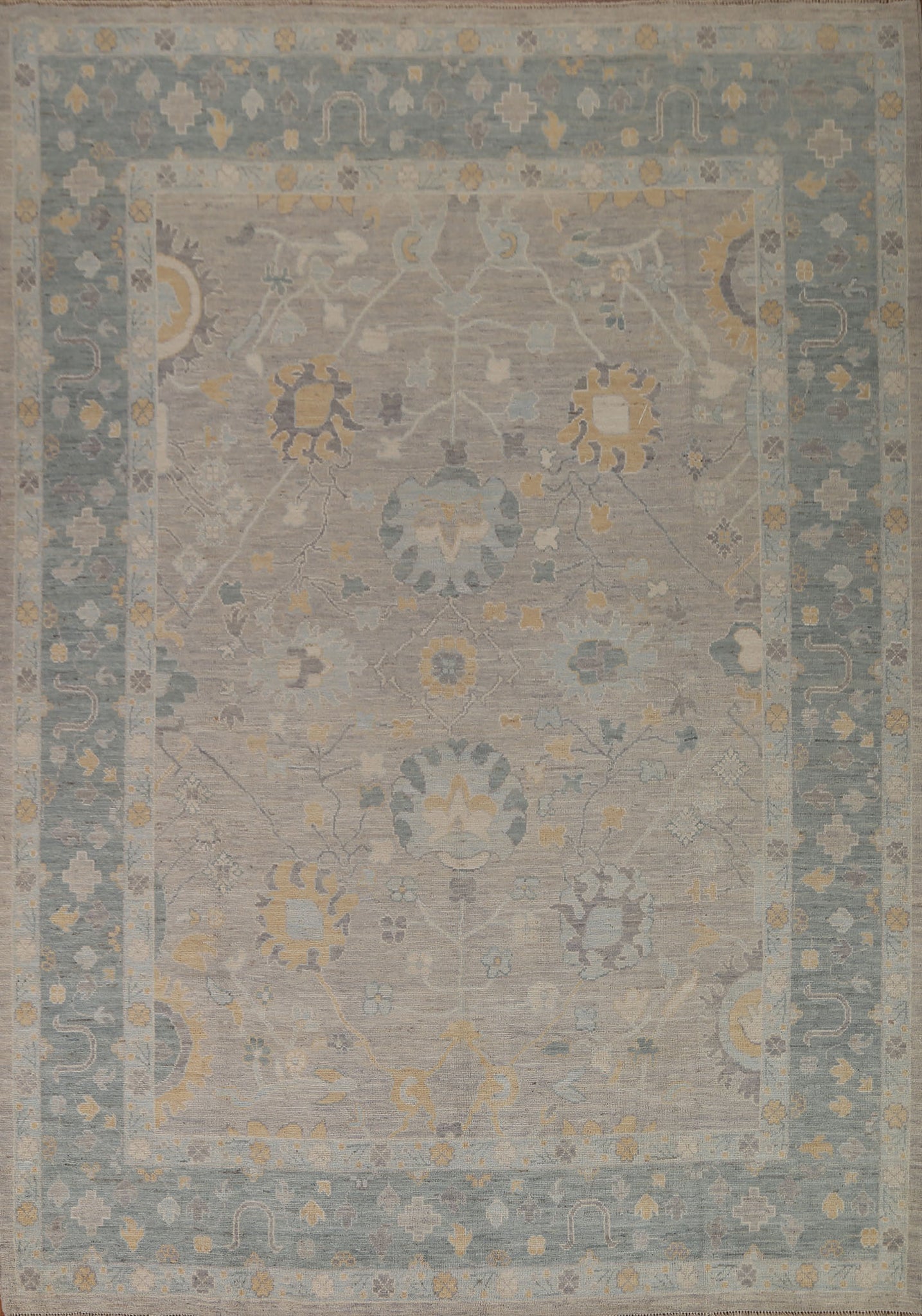 Floral Oushak Vegetable Dye Area Rug 8x10