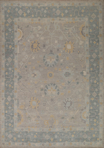 Floral Oushak Vegetable Dye Area Rug 9x10