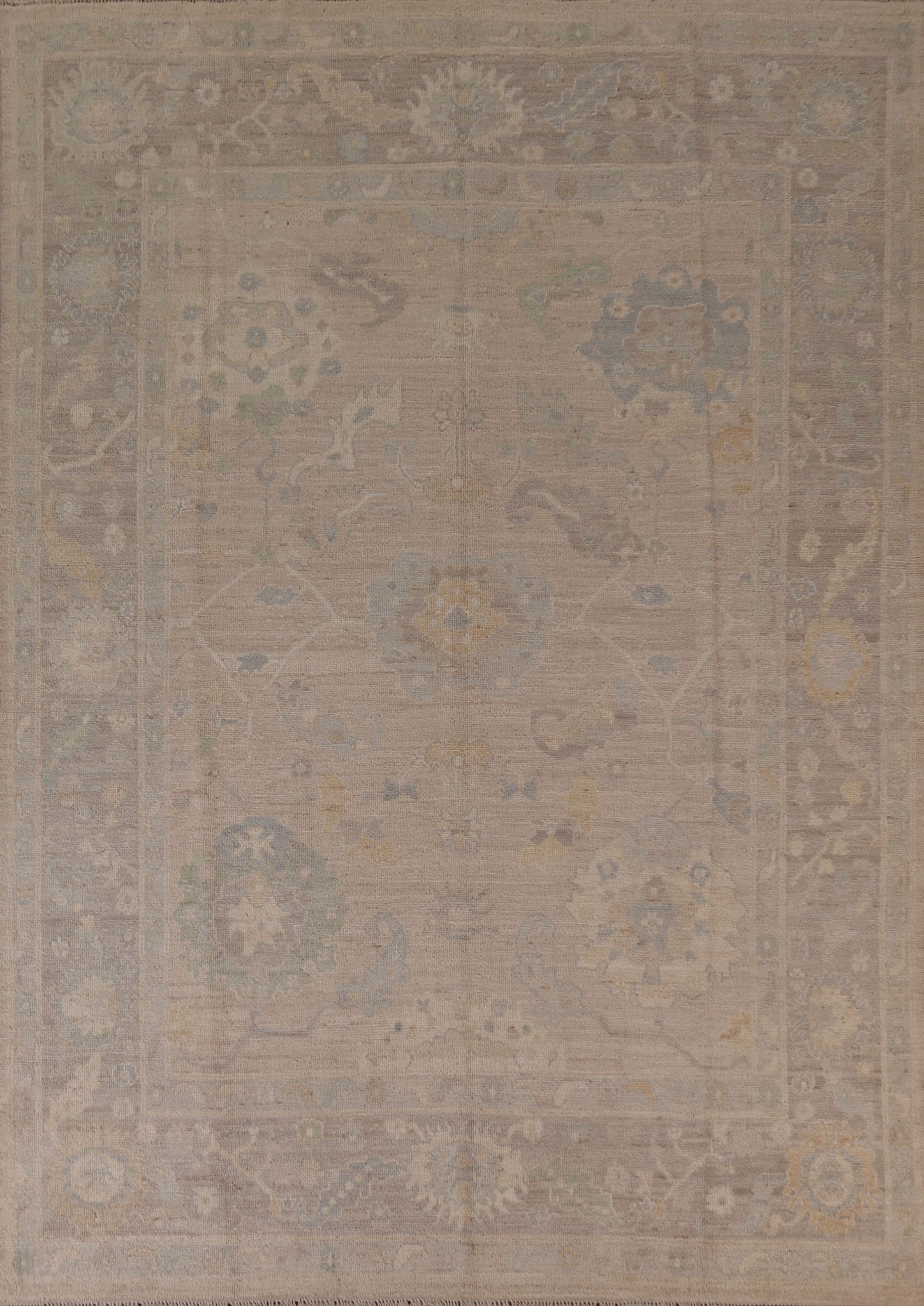 Floral Oushak Vegetable Dye Area Rug 8x10