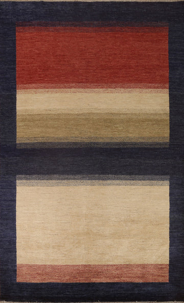 Striped Gabbeh Kashkoli Oriental Area Rug 6x9